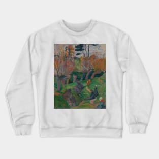 Brittany Landscape with Cows by Paul Gauguin Crewneck Sweatshirt